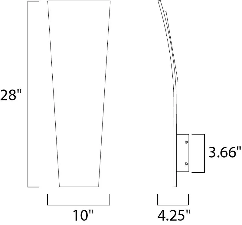 Alumilux Sconce 10" 2 Light Outdoor Wall Mount