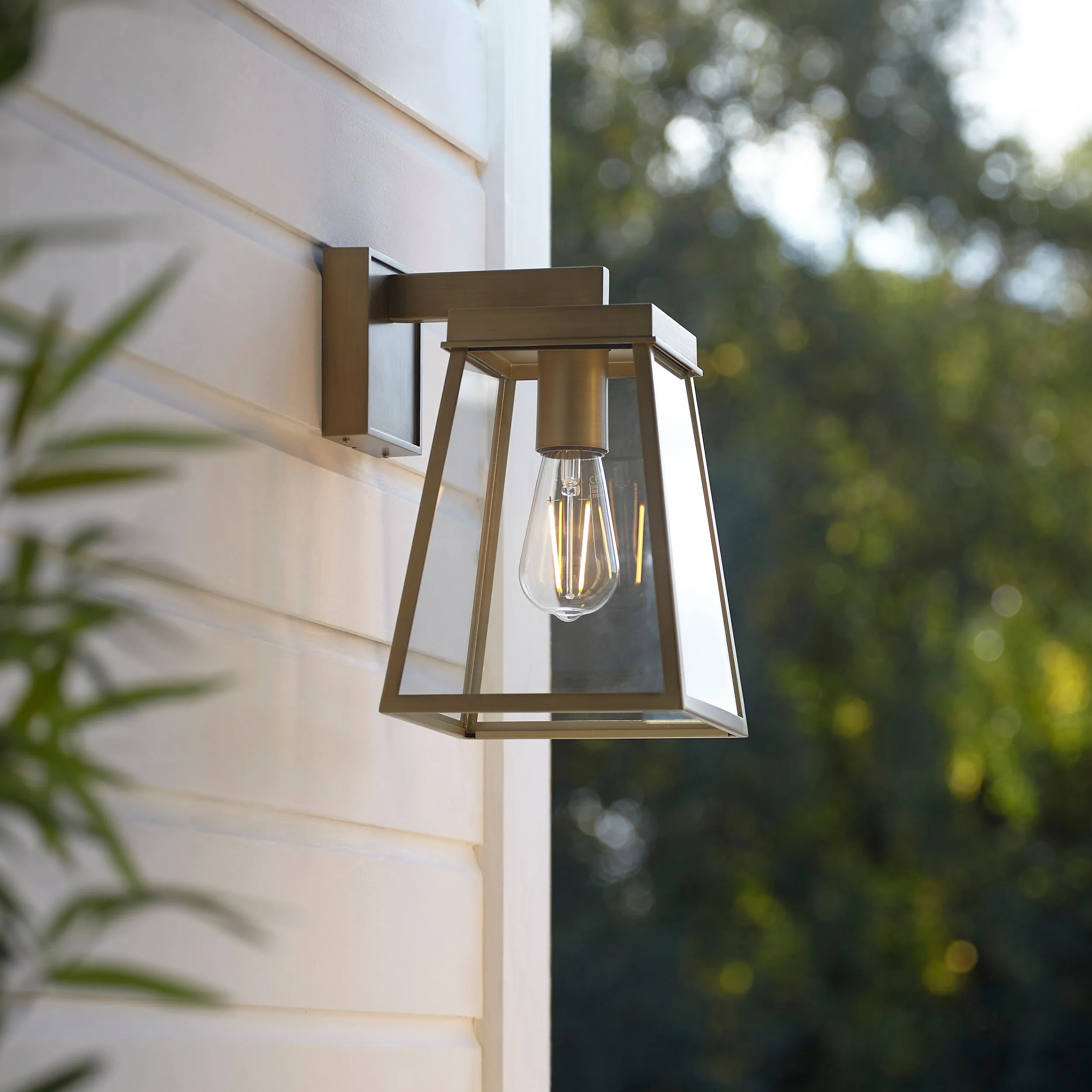 Amos Bentley Outdoor Wall Light Brushed Gold