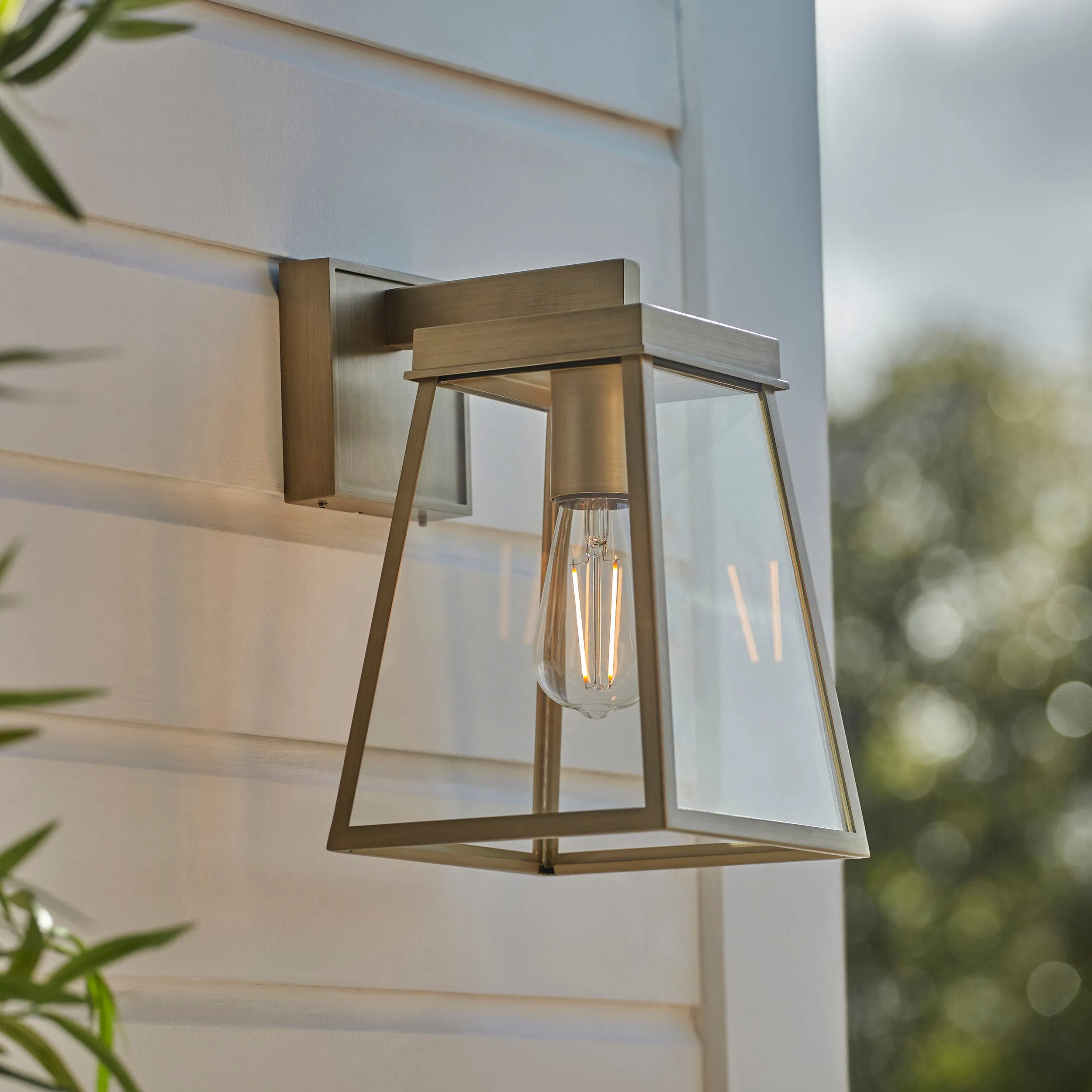 Amos Bentley Outdoor Wall Light Brushed Gold