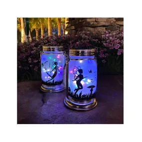 ANGMLN Solar Fairy Lantern for Garden Decoration| Outdoor Fairy Night Lights | Gifts| Hanging Lamp | Frosted Glass Jar With Patio Stake | garden| Valentine's Day | 2-Pack (Multicolor)