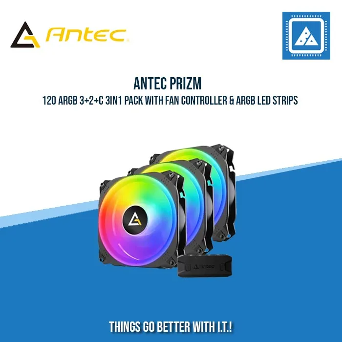 ANTEC PRIZM 120 ARGB 3 2 C 3IN1 PACK WITH FAN CONTROLLER & ARGB LED STRIPS