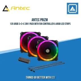 ANTEC PRIZM 120 ARGB 3 2 C 3IN1 PACK WITH FAN CONTROLLER & ARGB LED STRIPS