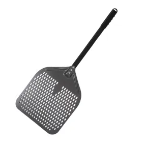 Anygleam Pizza Shovel 33 cm x 89cm  Dark Grey for Perforated Peel with Metal Handle Oven Turning Baking Accessory