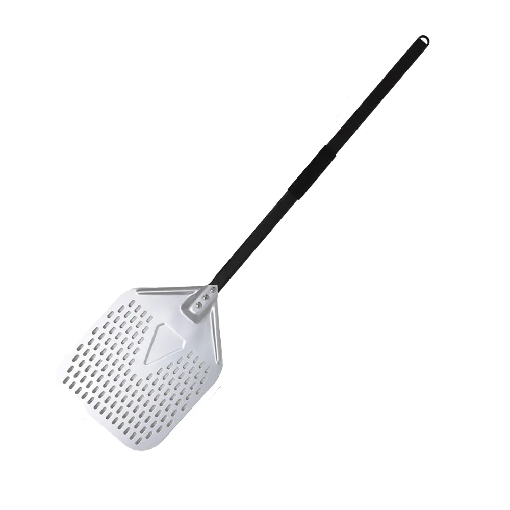 Anygleam Pizza Shovel 35 cm X 116cm Silver for Perforated Peel with Metal Handle Oven Turning Baking Accessory