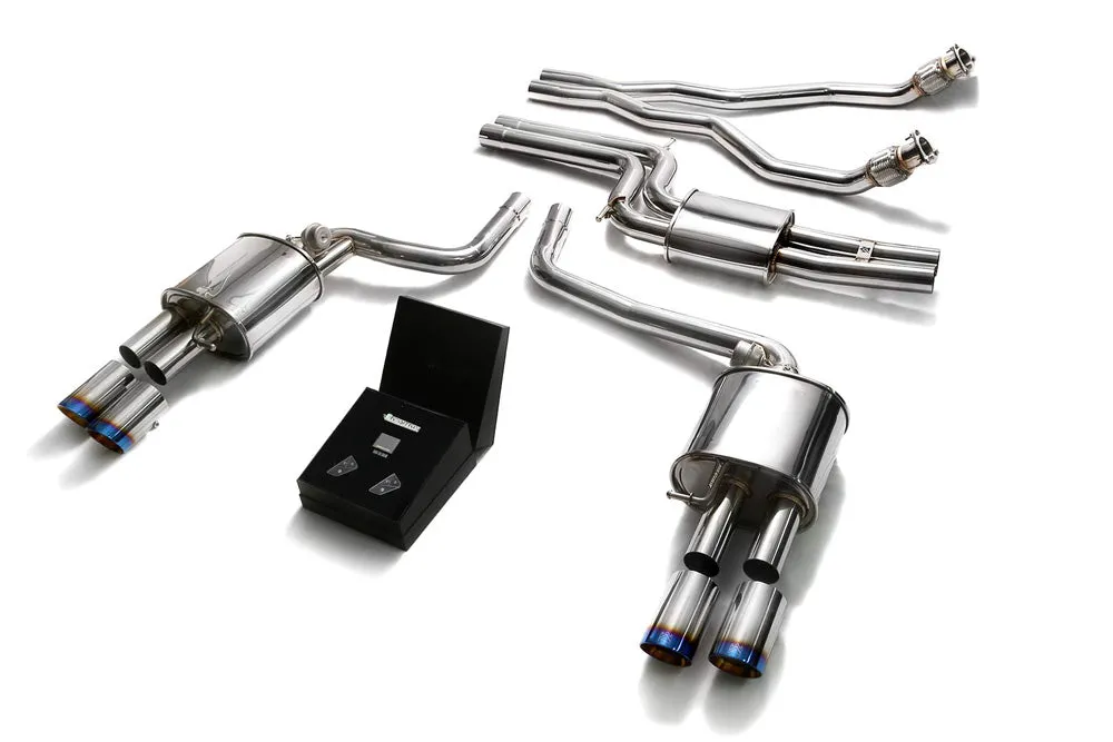 ARMYTRIX Stainless Steel Valvetronic Catback Exhaust System Quad Blue Coated Tips Audi A4/A5 | S4/S5 3.0L TFSI 202009-202015