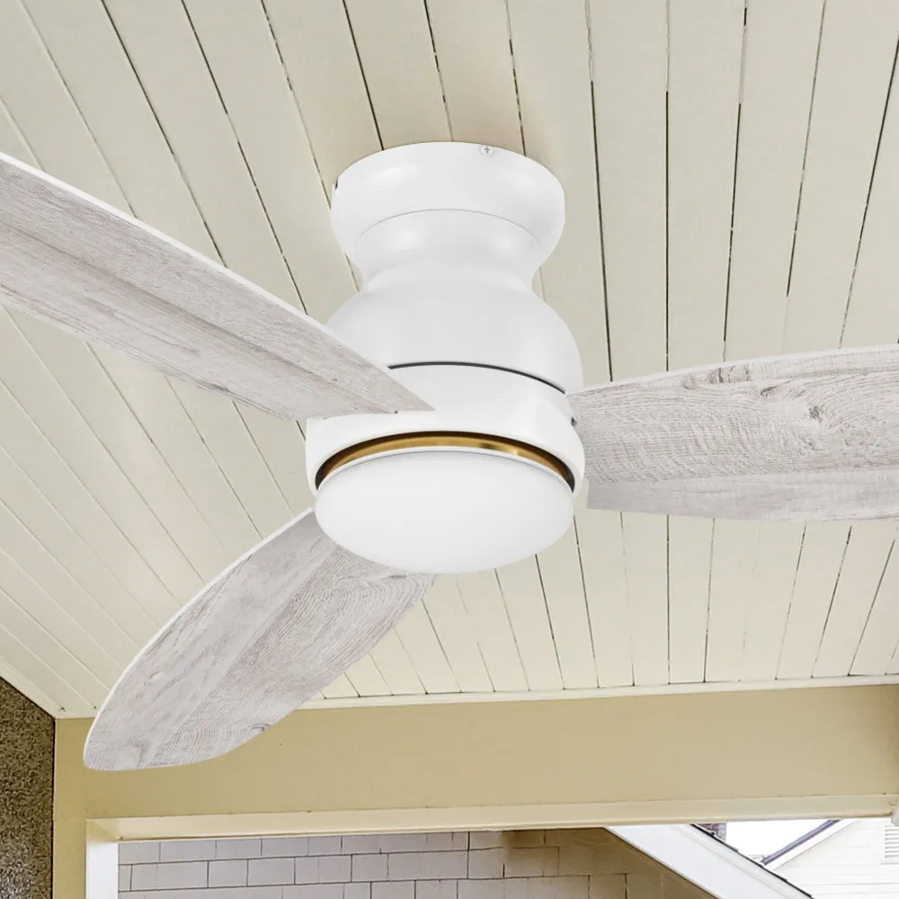 Arran Flush Mount Ceiling Fan with LED Light Kit and Remote 60 inch