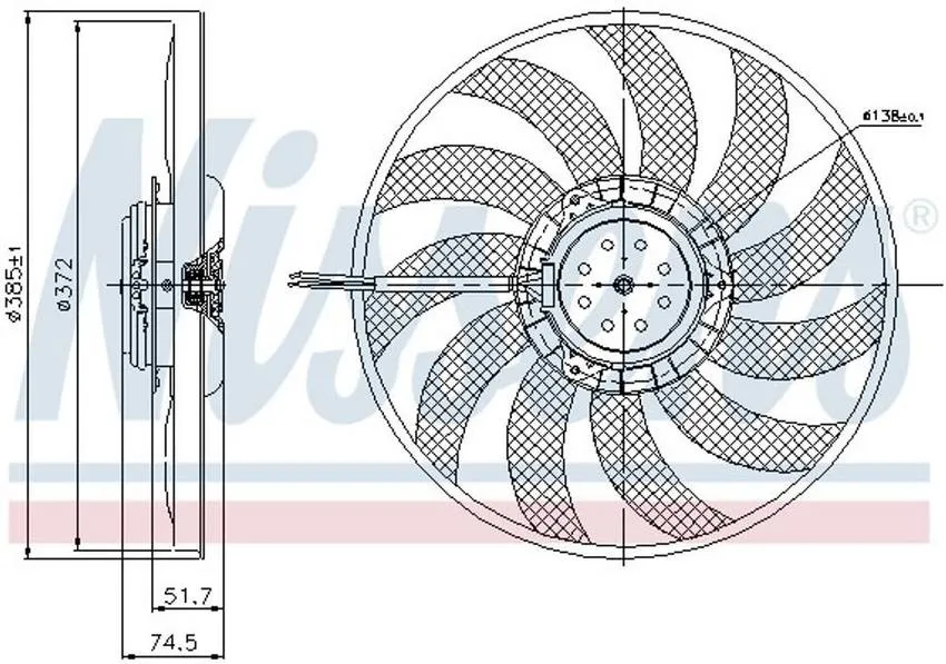 Audi Auxiliary Cooling Fan Assembly 4F0959455 – Nissens 85638