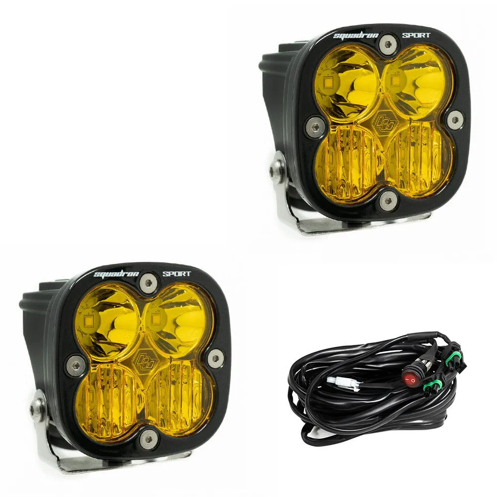 Baja Designs Squadron Sport Black LED Auxiliary Light Pod Pair - Universal