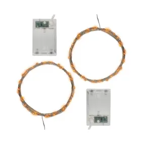 Battery-Operated LED Fairy String Lights with Timer Set of 2 - Orange