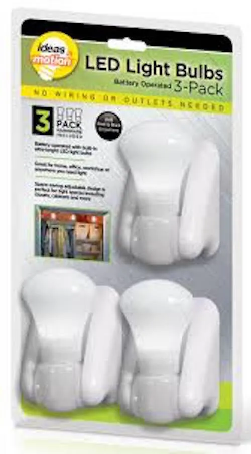 Battery Operated LED Pull-string Light Bulbs - Set of 3