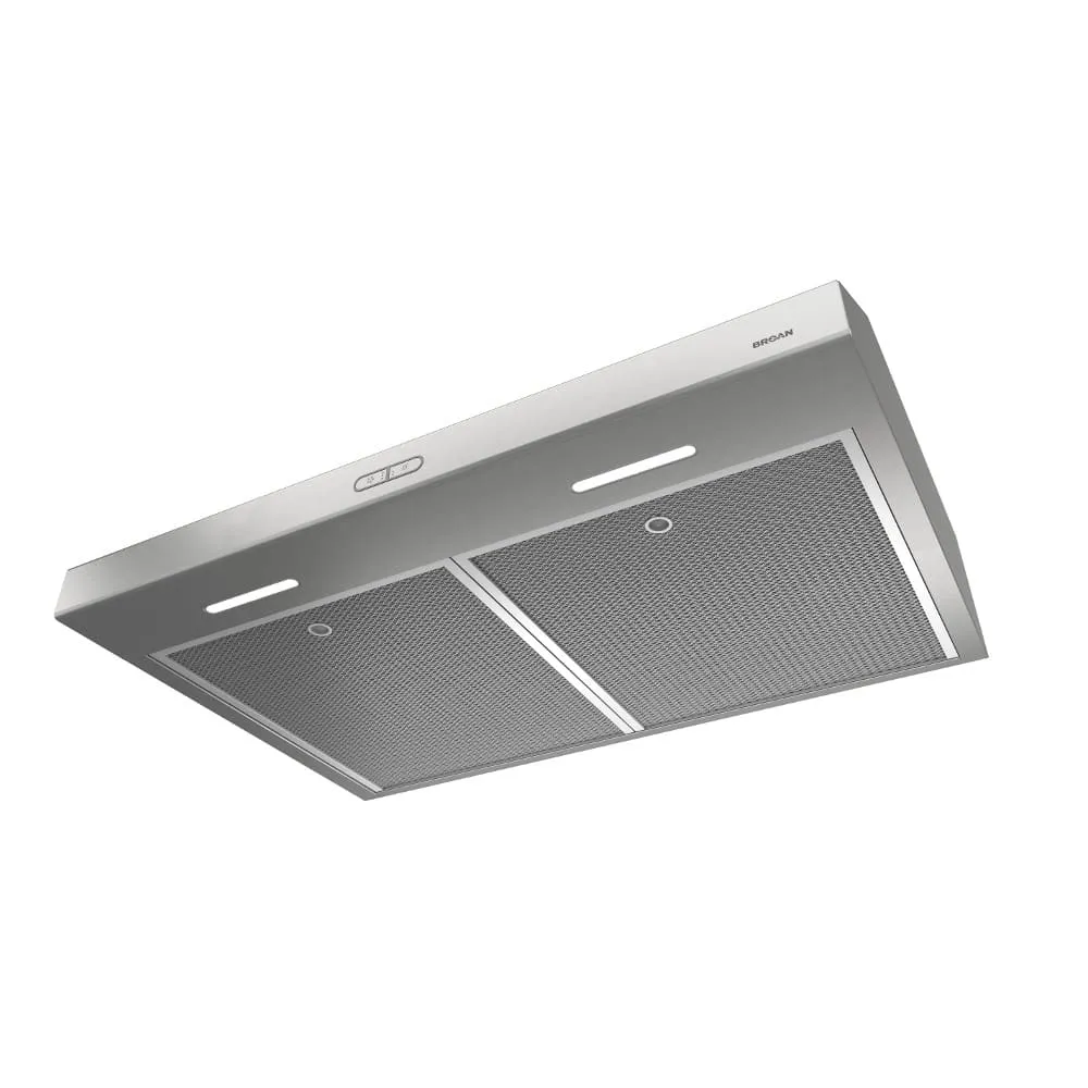 Broan BCDF130SS Glacier BCDF1 Series 30" Convertible Under-Cabinet Range Hood, 300 CFM, Stainless Steel