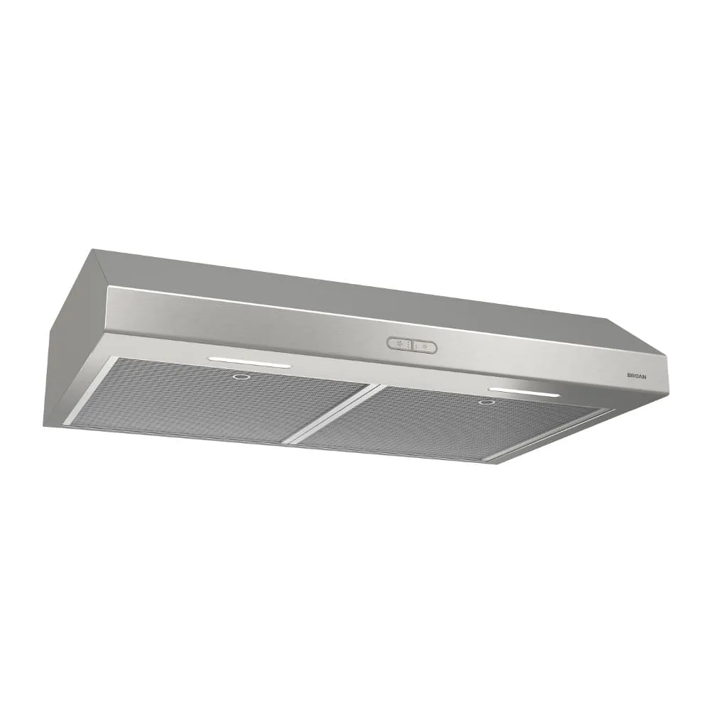 Broan BCDF136SS Glacier Deluxe BCDF1 Series 36" Convertible Under-Cabinet Range Hood, 300 CFM, Stainless Steel