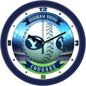 BYU Cougars Wall Clock - Baseball Home Run