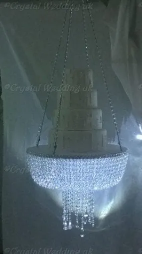 Cake Swing, Crystal Chandelier suspended cake platform. PREMIUM Glass crystal Heavy duty by Crystal wedding uk