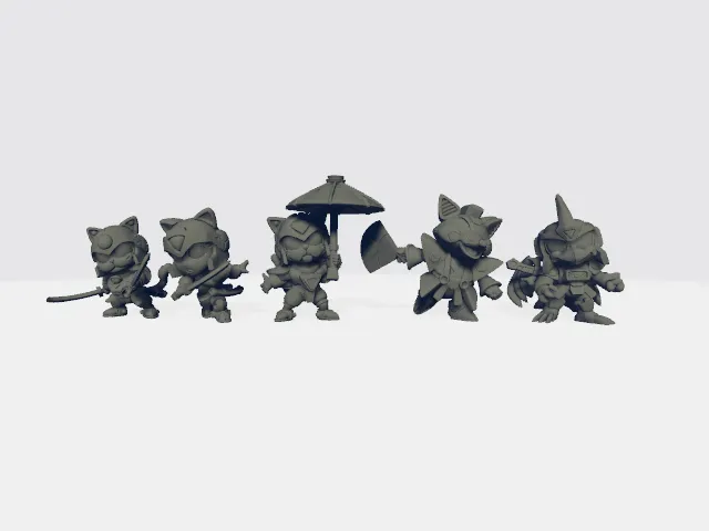 Capsule Chibi - Samurai Pizza Cats Set