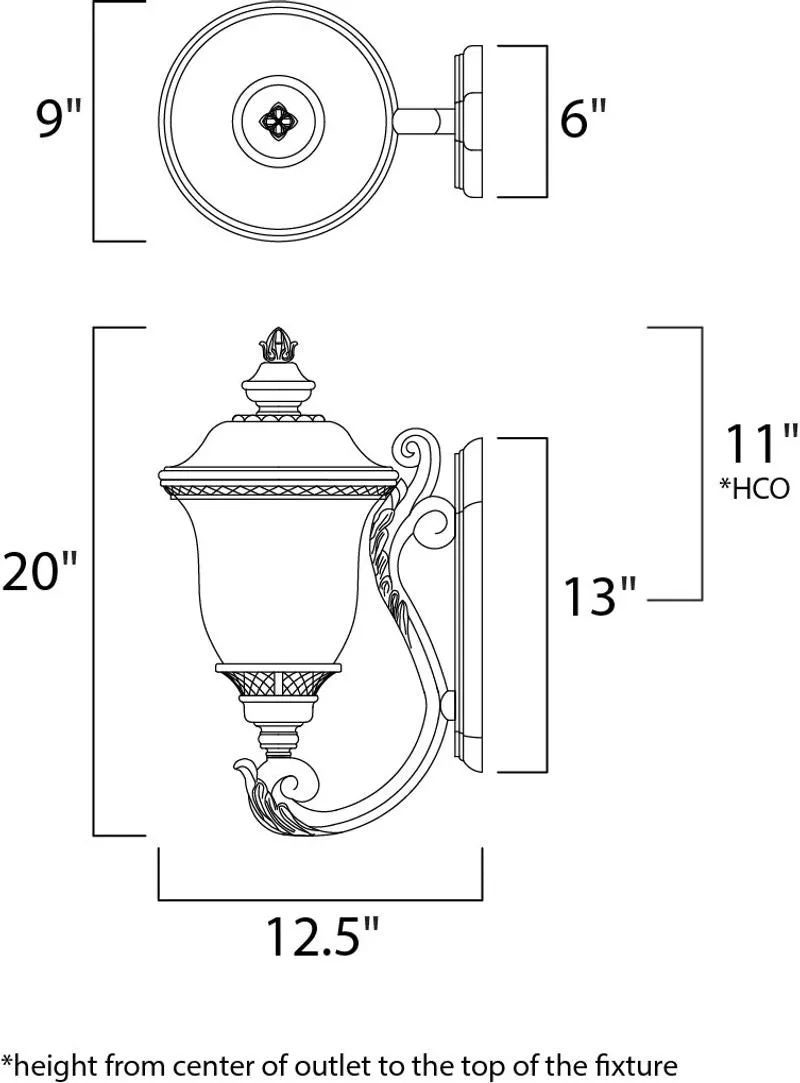 Carriage House DC 9" 2 Light Outdoor Wall Mount in Oriental Bronze with 6" Backplate