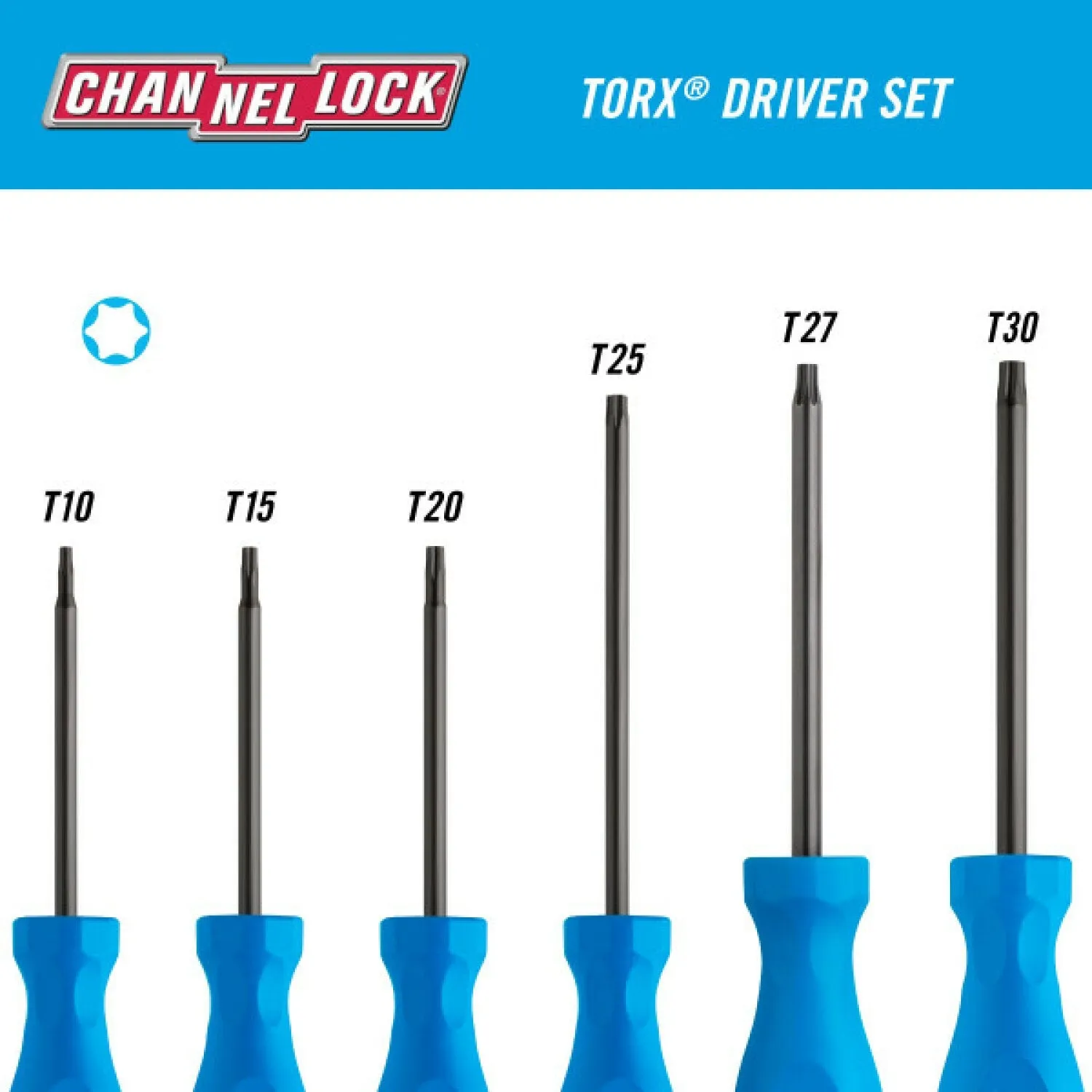 Channellock TS-6H 6PC Standard TORX Screwdriver Set