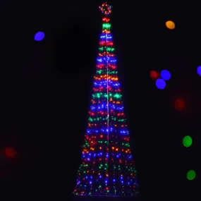 Christmas By Sas 5m Tree Shaped LED Multicoloured Solar Lights & Metal Frame