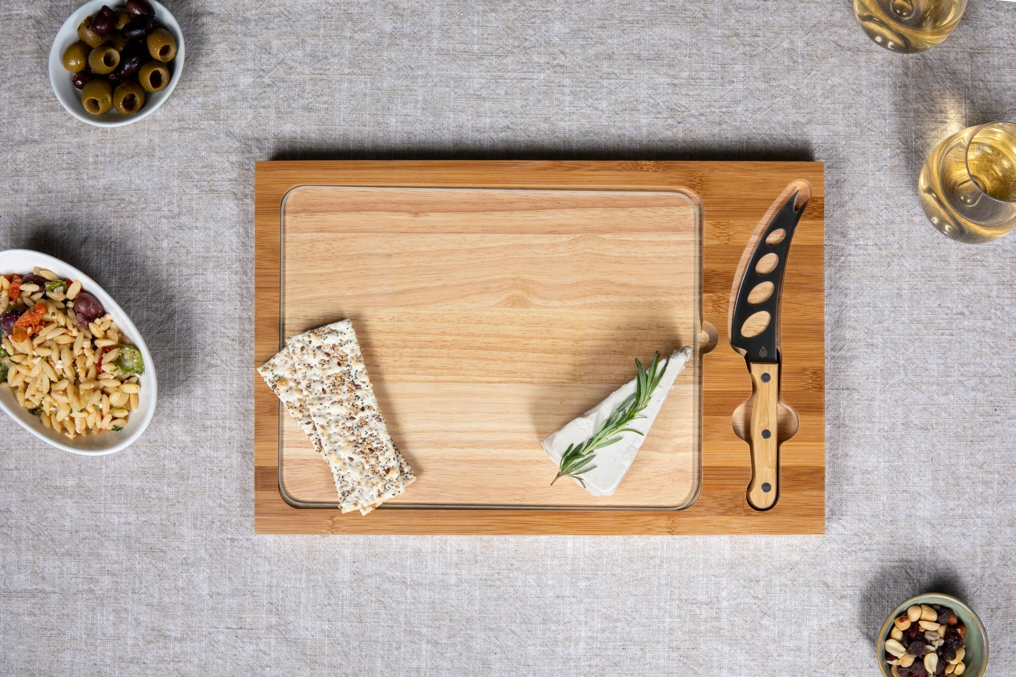 Cincinnati Bearcats Football Field - Icon Glass Top Cutting Board & Knife Set