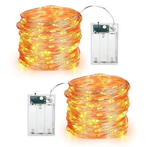 Citra 30 Led 3 Meter Battery Operated Sliver String Light Fairy Lights for Diwali/Festival/Wedding/Gifting/Xmas/New Year - Warm White (Pack of 2)