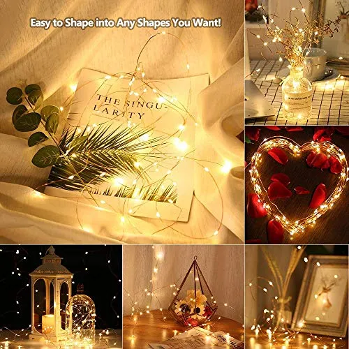 Citra 30 Led 3 Meter Battery Operated Sliver String Light Fairy Lights for Diwali/Festival/Wedding/Gifting/Xmas/New Year - Warm White (Pack of 2)