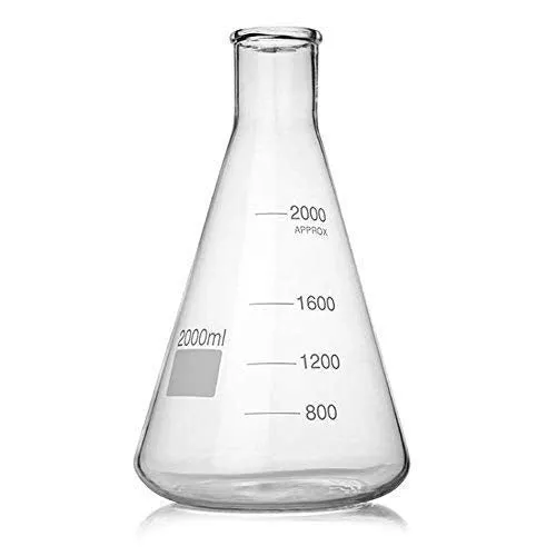 Conical Flask 2000 ml, Narrow Neck, Borosilicate Glass