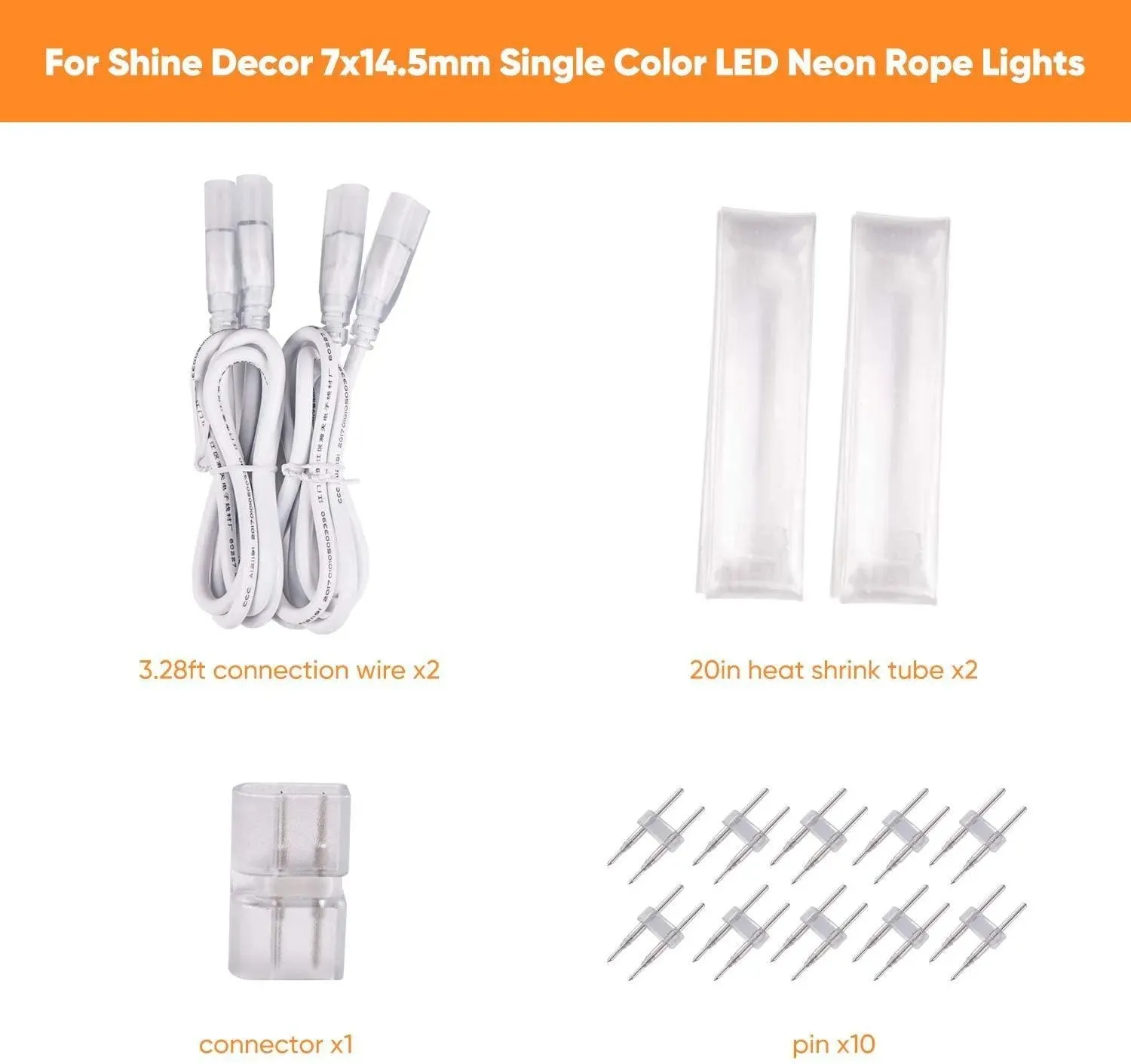 Connector Pack for 110V Led Neon Light 7*14.5mm And 8*16mm