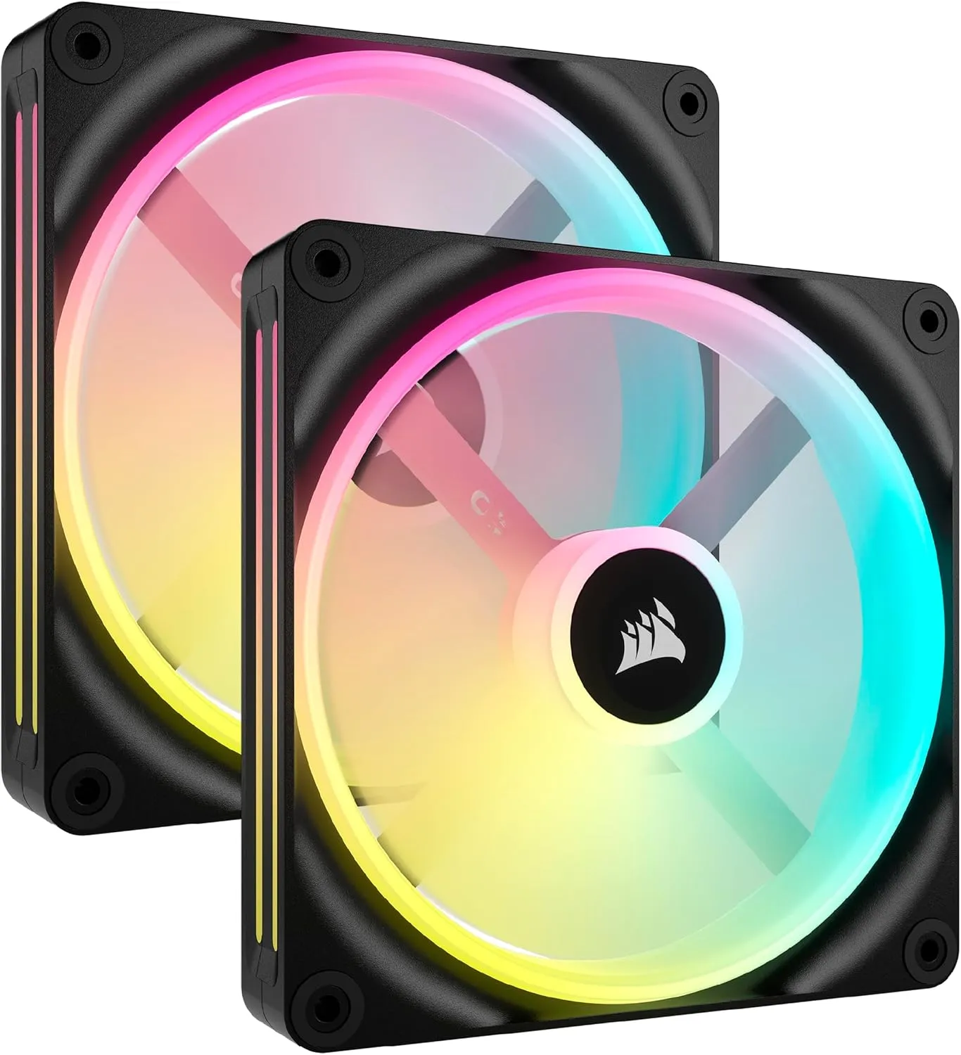 Corsair iCUE LINK QX140 RGB 140mm PWM PC Fans Starter Kit with iCUE LINK System Hub Black 黑色 (2件裝) CO-9051004-WW