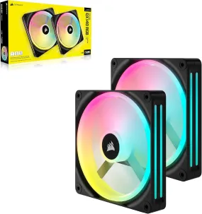 Corsair iCUE LINK QX140 RGB 140mm PWM PC Fans Starter Kit with iCUE LINK System Hub Black 黑色 (2件裝) CO-9051004-WW