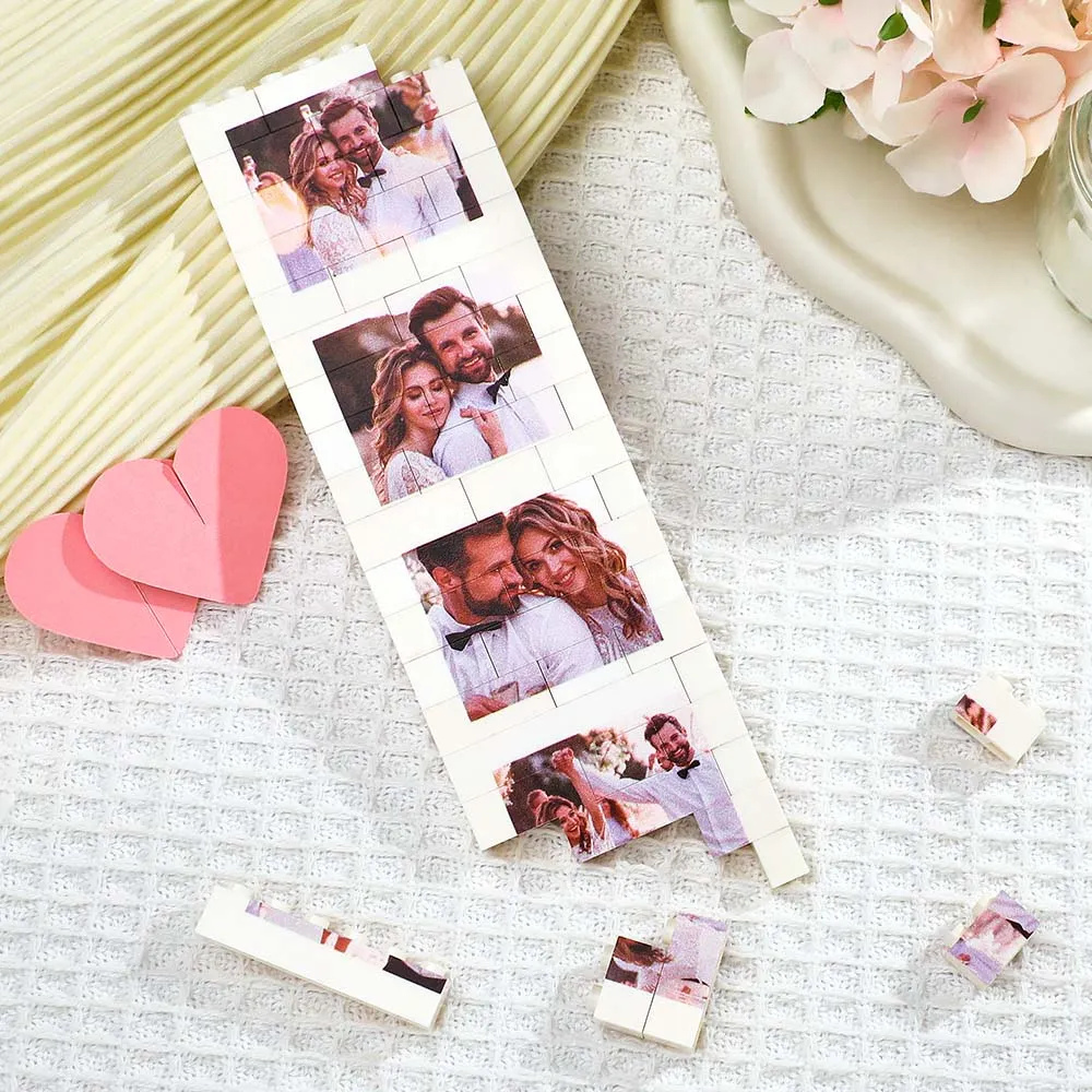 Custom Photo Building Block Puzzle Personalised Photo Square Brick Gift for couples