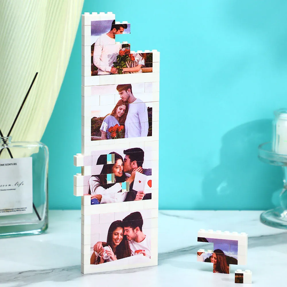 Custom Photo Building Block Puzzle Personalised Photo Square Brick Gift for couples