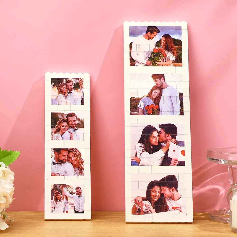 Custom Photo Building Block Puzzle Personalised Photo Square Brick Gift for couples