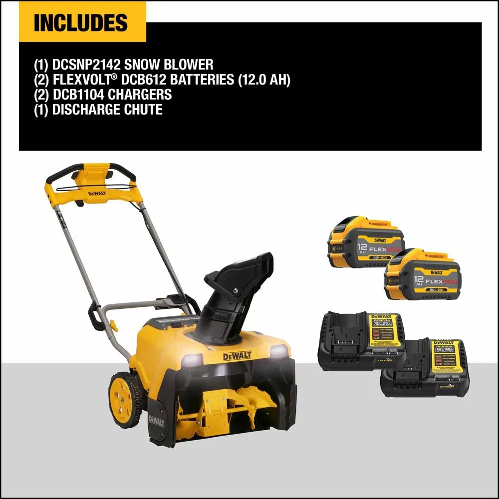 DeWalt DCSNP2142Y2 FLEXVOLT 60V Max Single-Stage Snow Blower Kit