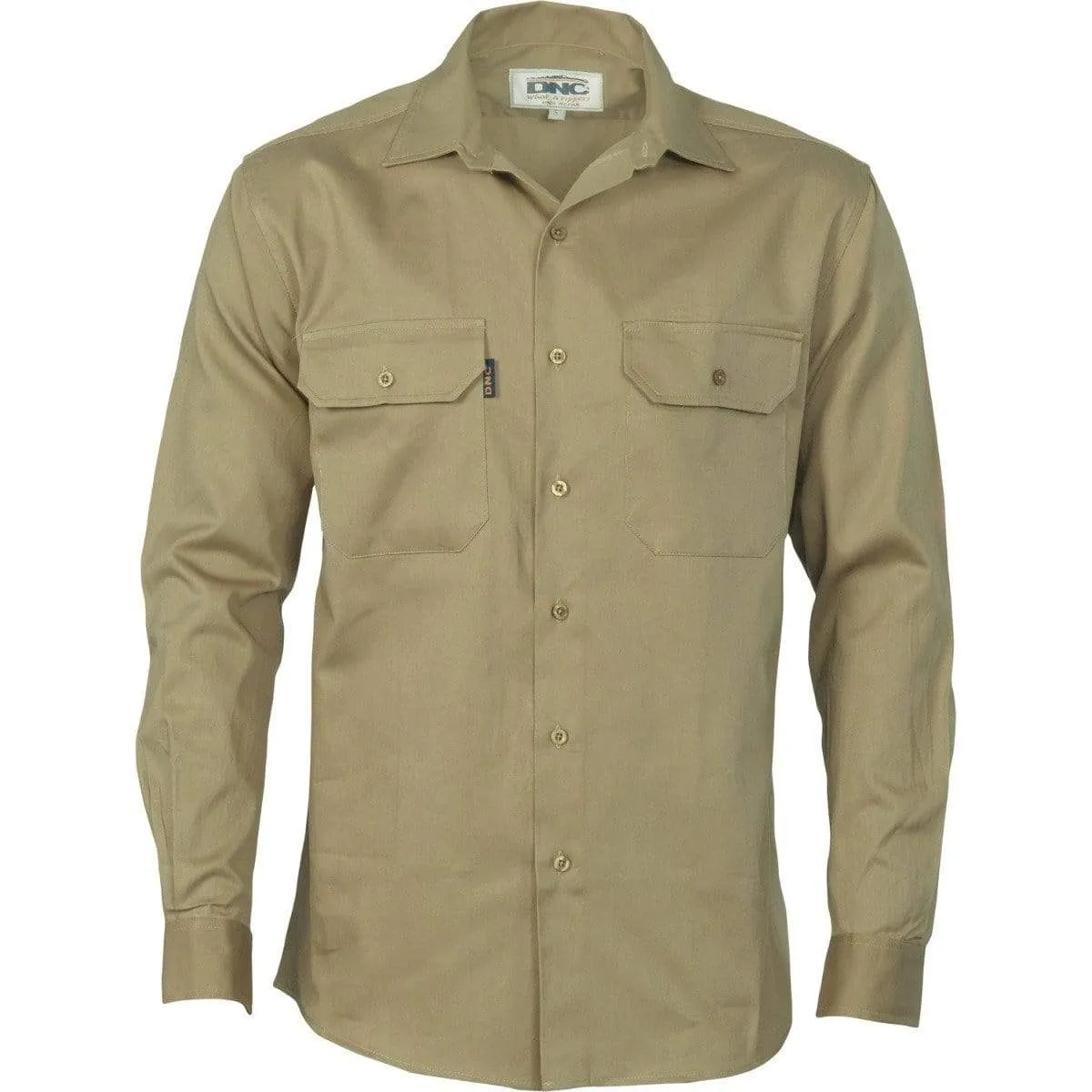 Dnc Workwear Cotton Drill Long Sleeve Work Shirt - 3202