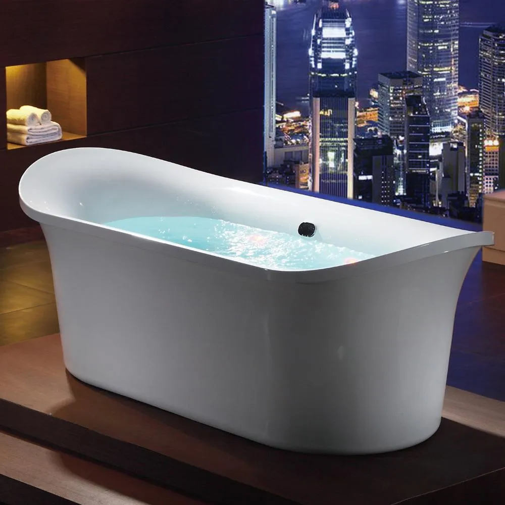 EAGO AM1900 74" White Free Standing Air Bubble Bathtub