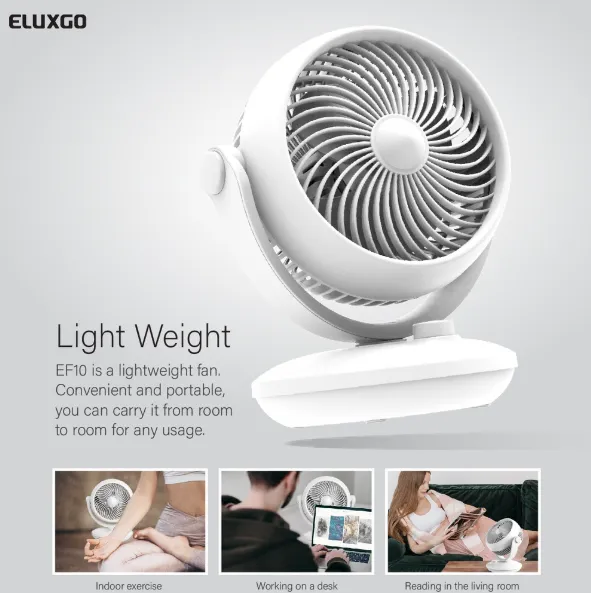 ELUXGO High-Velocity 7.5' Desk Air Circulator Fan EF10