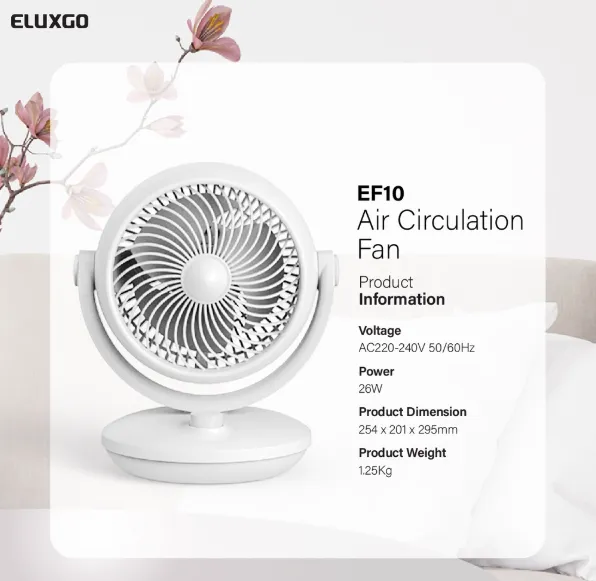 ELUXGO High-Velocity 7.5' Desk Air Circulator Fan EF10