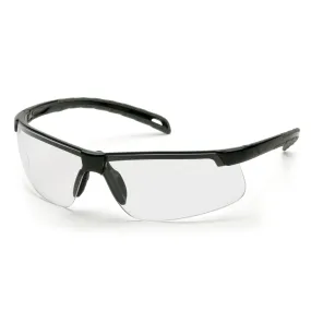 Ever-Lite Safety Glass, Clear H2MAX Anti-Fog Lens with Black Frame, SB8610DTM, 1 Pair