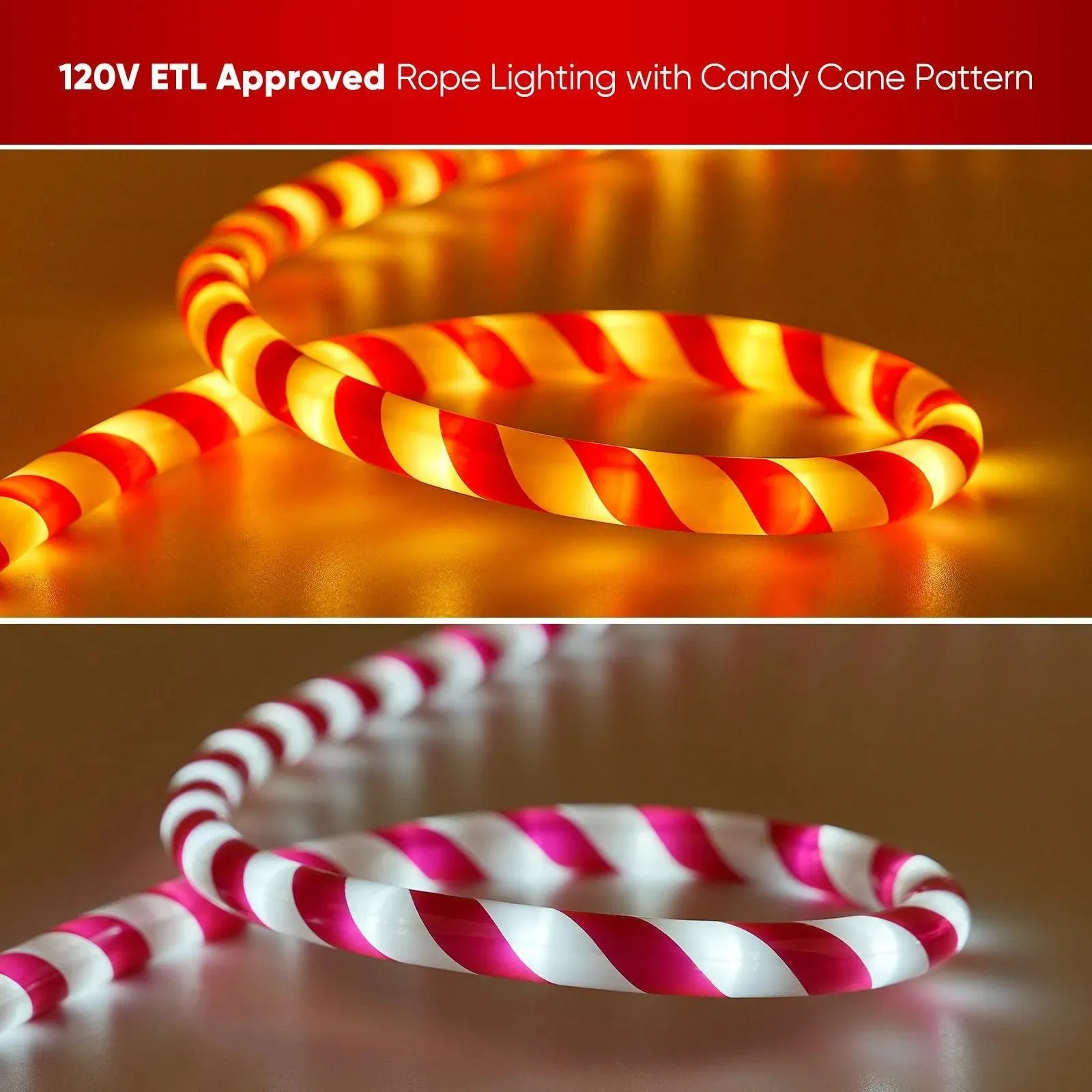 Extra Power Cord For 110V Candy Cane LED Rope Light And Patriotic Rope Light