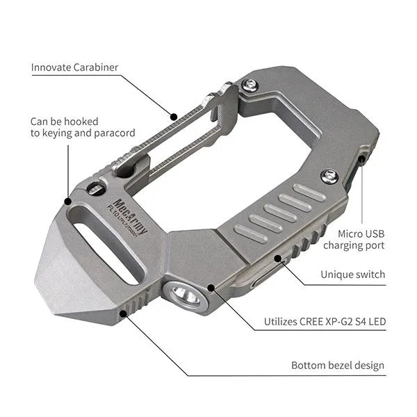 FL10 Titanium EDC Carabiner Flashlight