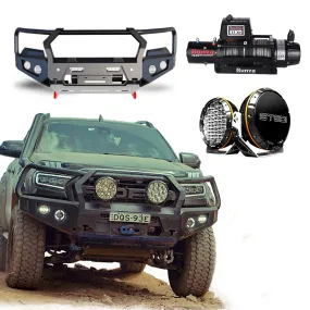 Ford Ranger Bullbar Protek Package | GT Bar | Runva Winch | Stedi Lights