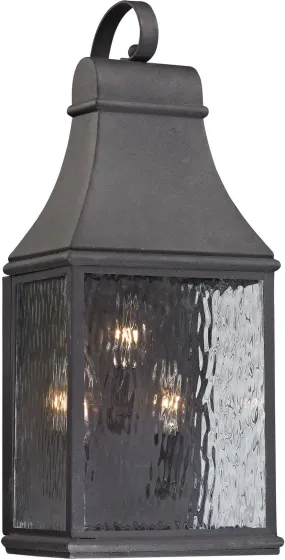 Forged Jefferson 3 Light Outdoor Sconce In Charcoal