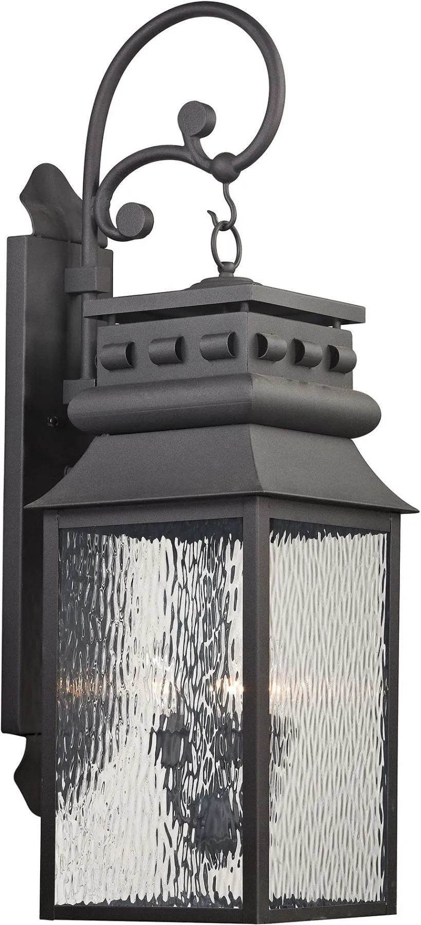 Forged Lancaster 3 Light Outdoor Sconce In Charcoal