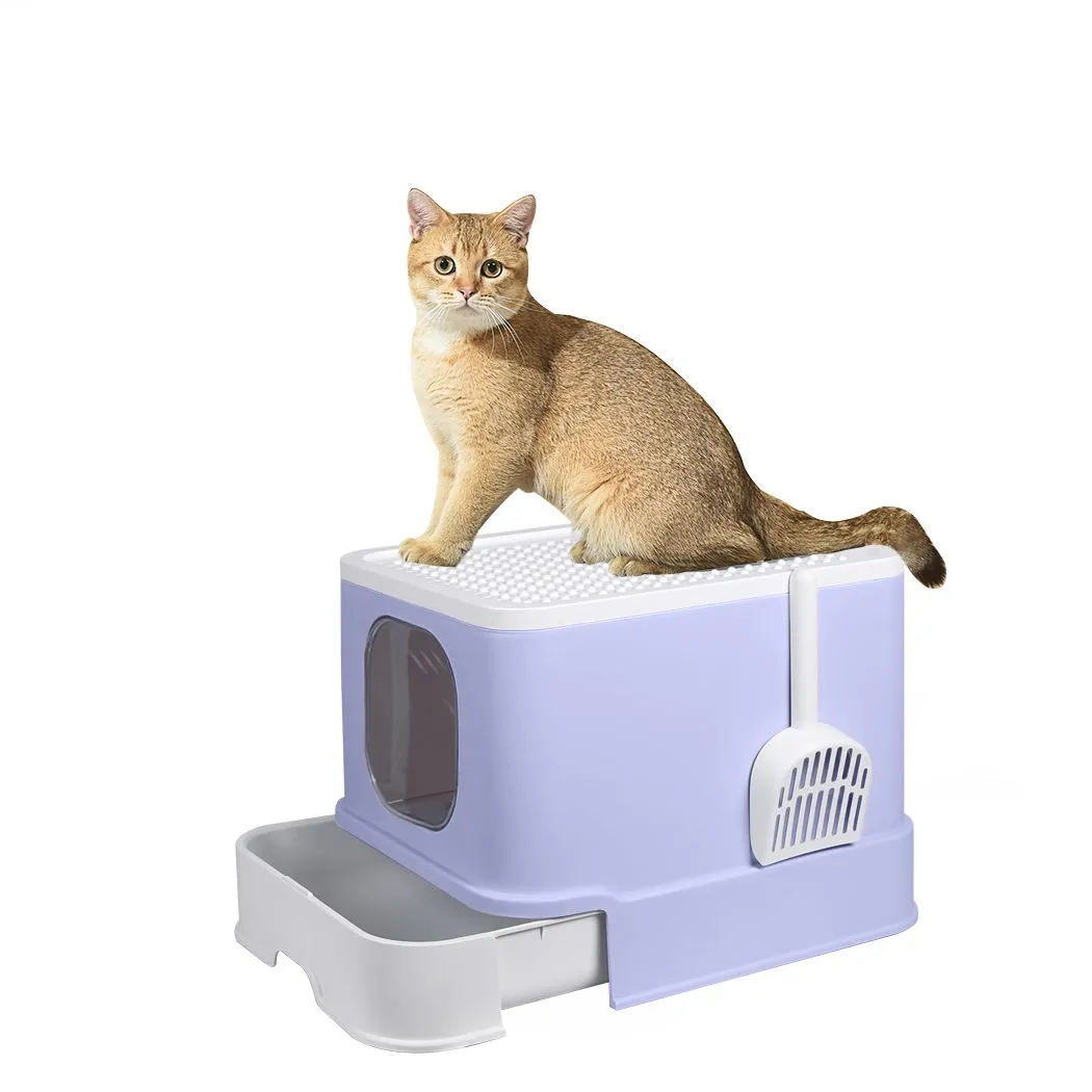 Fully Enclosed Kitty Toilet Basin in Purple