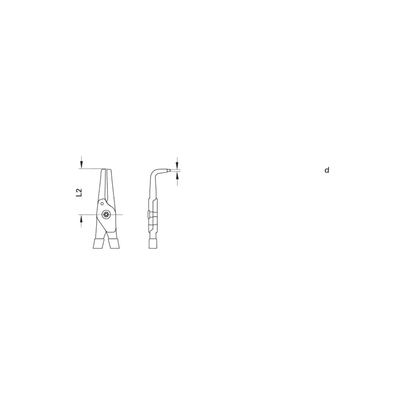 Gedore 2930846 Circlip Pliers For Internal Retaining Rings, Angled