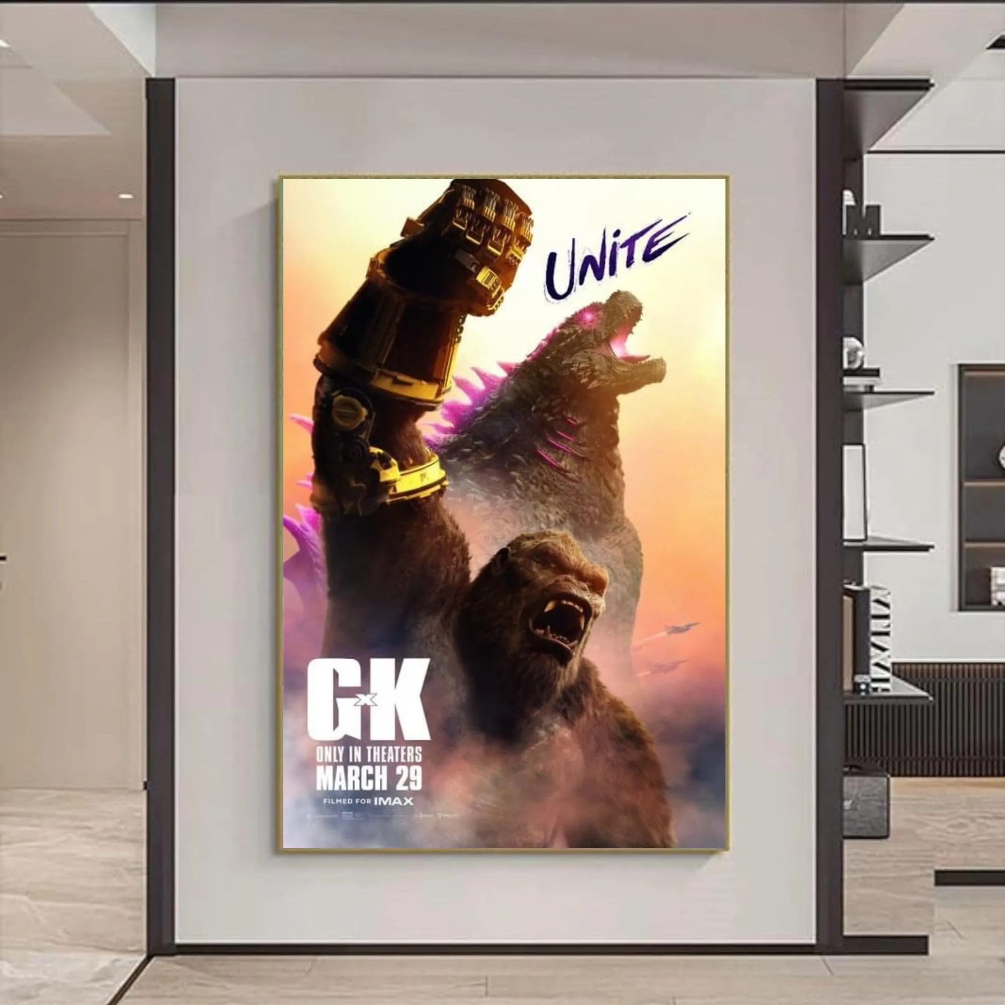 Godzilla vs Kong Movie Poster - Original Double-Sided Print, 36x24 Inches - Ideal for Home Decor and Movie Fans