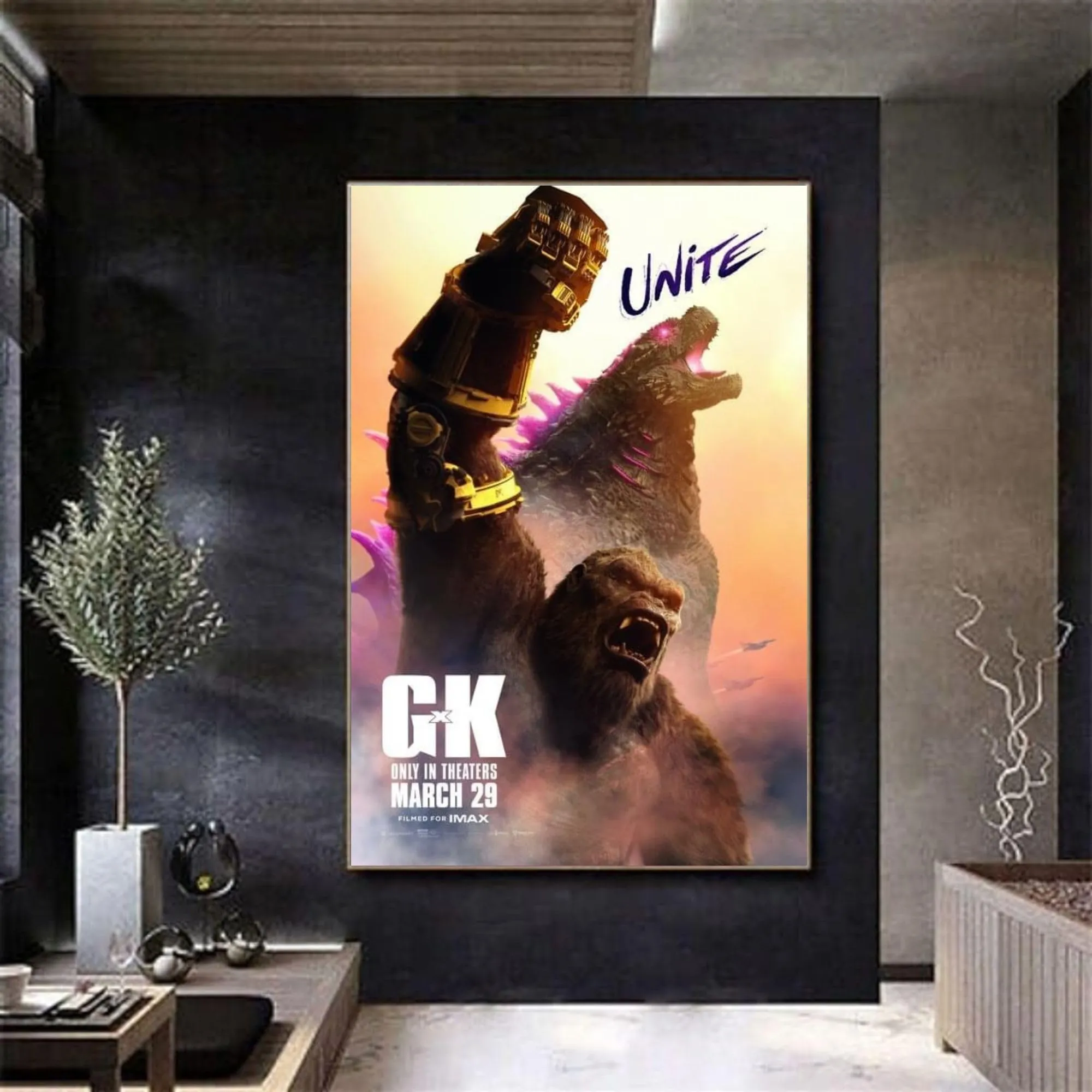 Godzilla vs Kong Movie Poster - Original Double-Sided Print, 36x24 Inches - Ideal for Home Decor and Movie Fans