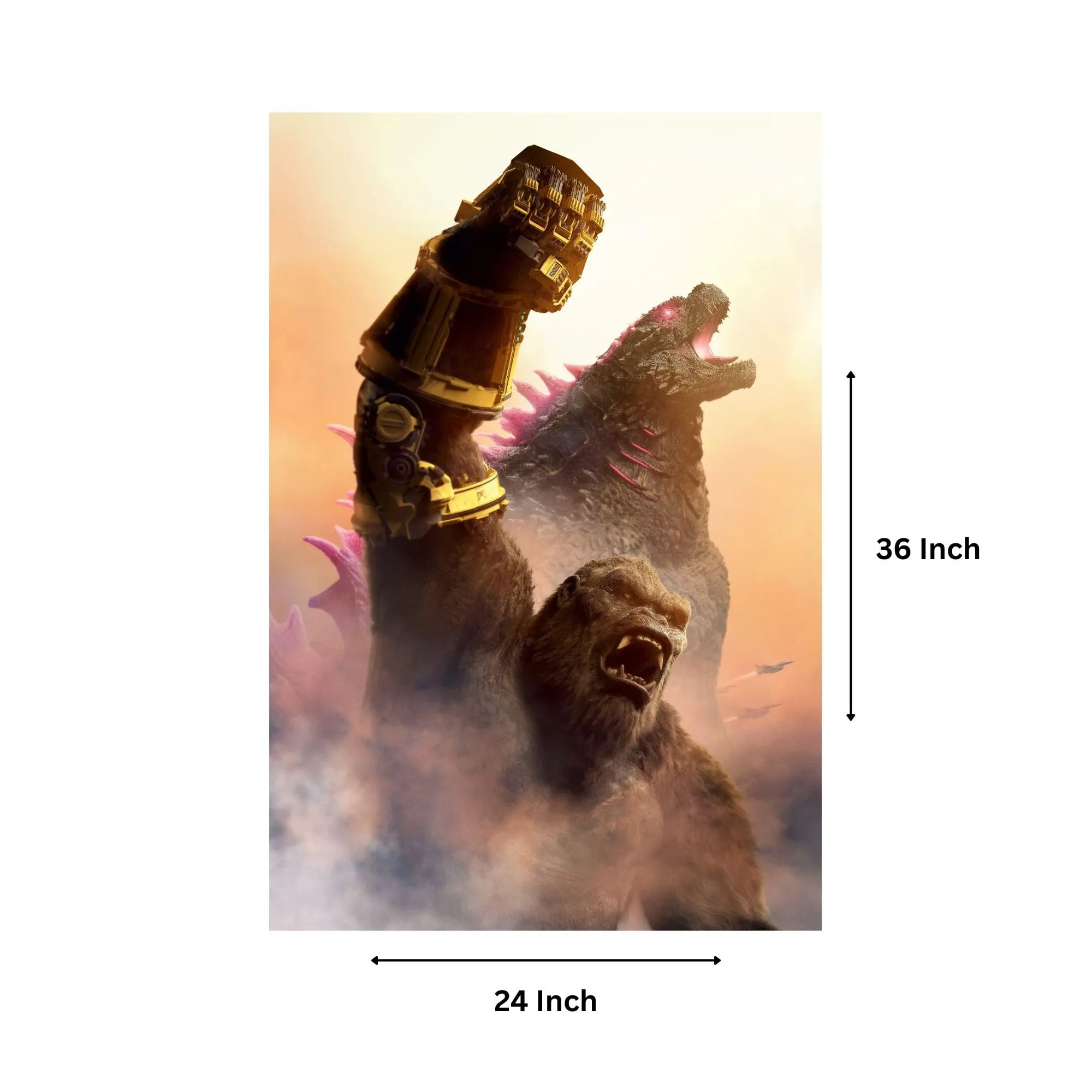 Godzilla vs Kong Movie Poster - Original Double-Sided Print, 36x24 Inches - Ideal for Home Decor and Movie Fans