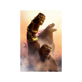 Godzilla vs Kong Movie Poster - Original Double-Sided Print, 36x24 Inches - Ideal for Home Decor and Movie Fans