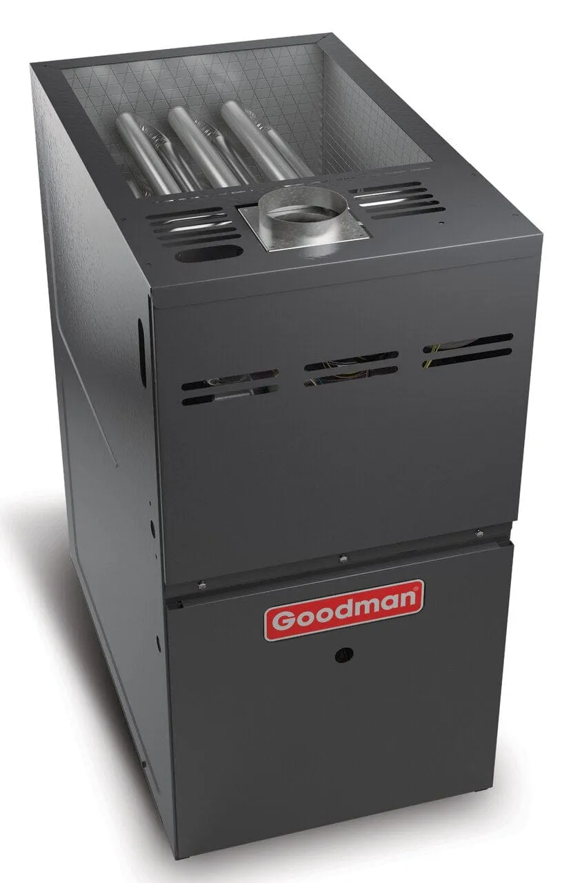 Goodman 80,000 BTU GM9S800803BN Gas Furnace 80% Efficiency 1200 CFM Single Stage Multi-speed ECM 17.5" Width Heater